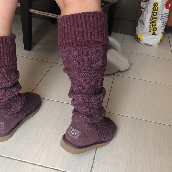 UGG- Over the Knee Twisted Cable Ugg Boots (Rum) Size 7 - Picture 5 of 7